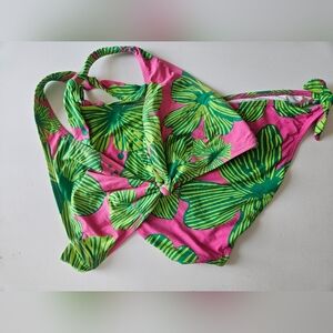 Tropical Pink and Green Swimsuit
